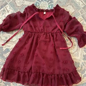 Maroon toddler dress 18m